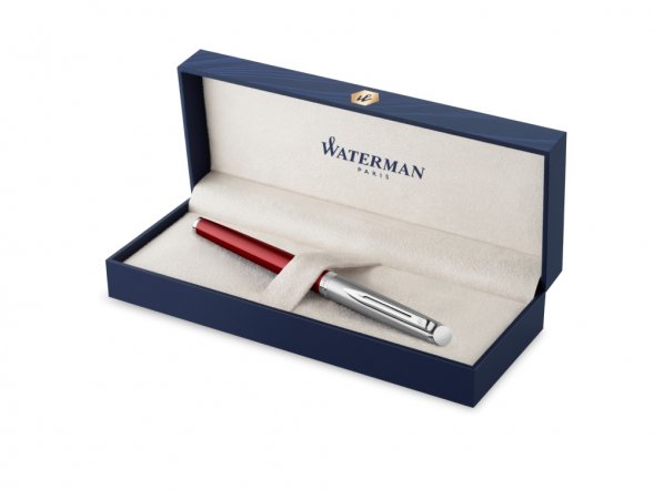 Ручка роллер Waterman Hemisphere Entry Point Stainless Steel with Red Lacquer в подарочной упаковке 