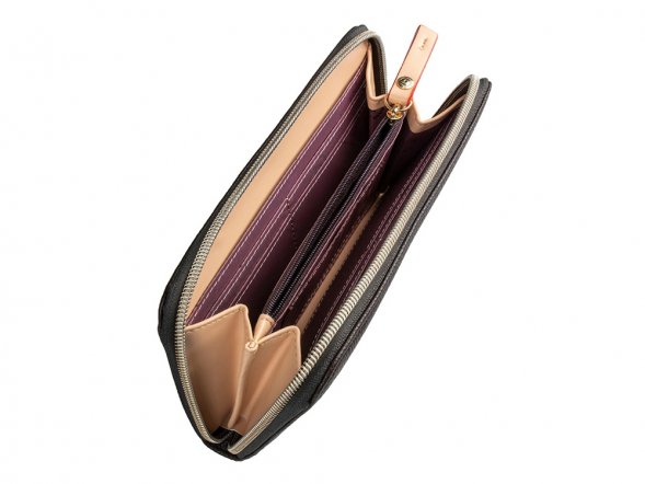 Кошелёк женский BUGATTI Ella, тёмно-коричневый, полиуретан, 19х2х10 см 