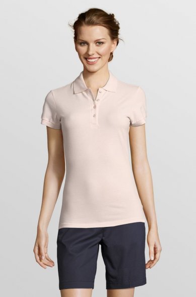 Рубашка поло женская People 210, нежно-розовая 