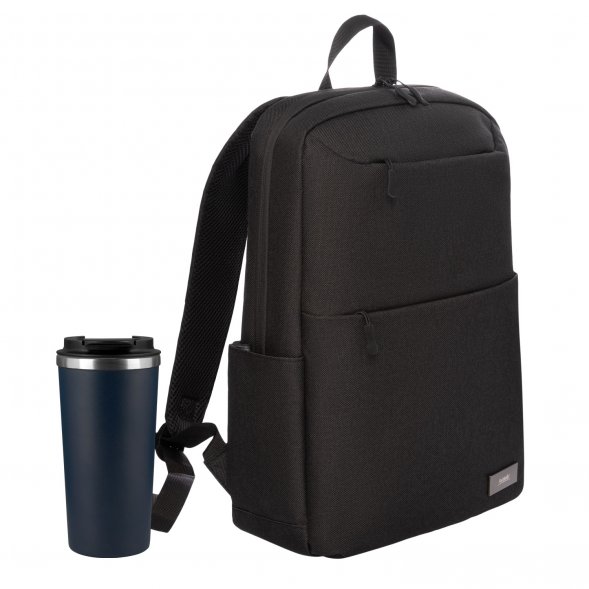 Подарочный набор Palermo, Forst, черный/синий (рюкзак, термокружка) 