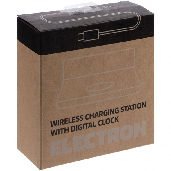 Зарядная станция с часами Electron, черная 