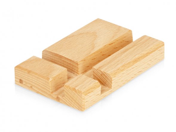 Подставка для телефона и планшета деревянная из массива бука №2 флагман 