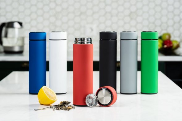 Термос с ситечком Percola, серый 