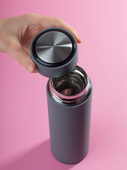 Термос с ситечком Percola, серый 