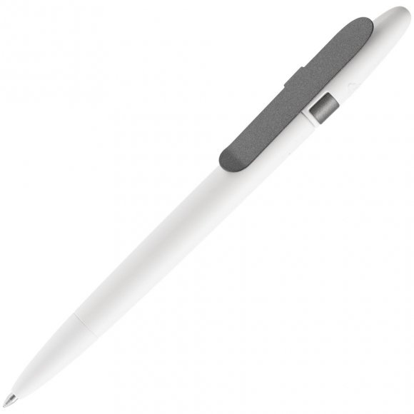 Ручка шариковая Prodir DS5 TSM Metal Clip, белая с серым 