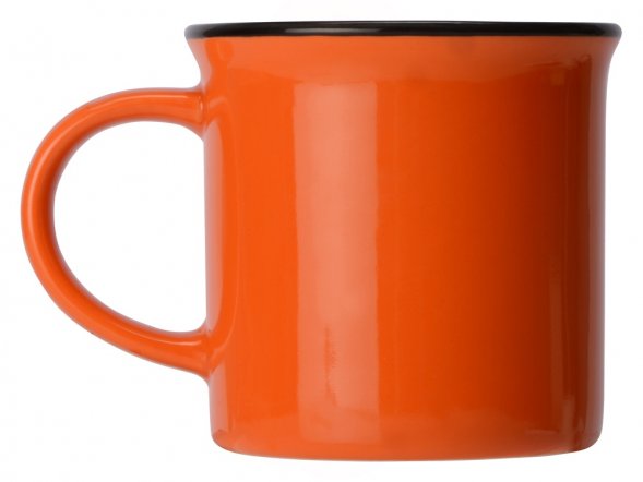 Кружка Countryside S с черным ободком, белая внутри, цветная снаружи, оранжевый (Р) 