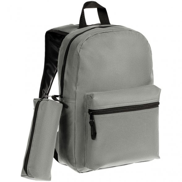 Детский рюкзак Base Kids с пеналом, серый 