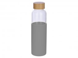 Бутылка для воды стеклянная Refine, в чехле, 550 мл, серый