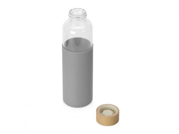 Бутылка для воды стеклянная Refine, в чехле, 550 мл, серый 