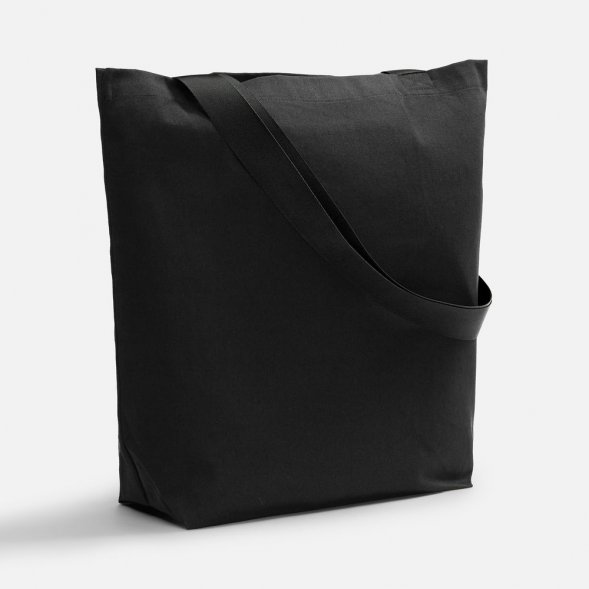 Шопер B5, черный с широкими черными ручками 