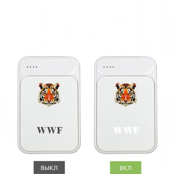 Внешний аккумулятор с подсветкой, Starlight PB, 5000 mAh, белый 