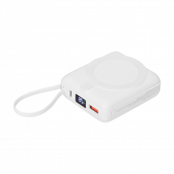 Внешний аккумулятор с подсветкой Ritter PD 10000mAh с функцией беспроводной зарядки 15W, белый