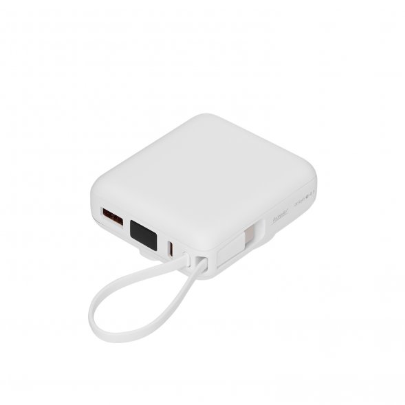 Внешний аккумулятор с подсветкой Ritter PD 10000mAh с функцией беспроводной зарядки 15W, белый 