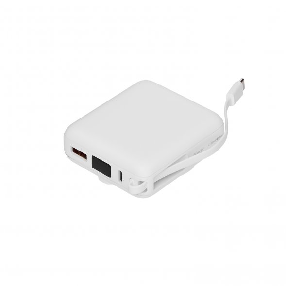 Внешний аккумулятор с подсветкой Ritter PD 10000mAh с функцией беспроводной зарядки 15W, белый 