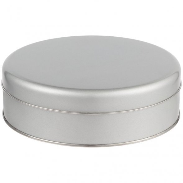 Коробка круглая Flapjack, большая, серебристая 