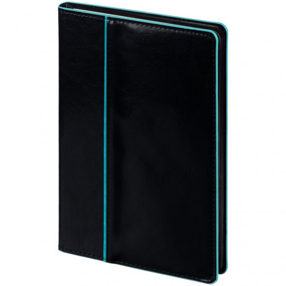 Ежедневник Alanis, недатированный, черный c голубым 