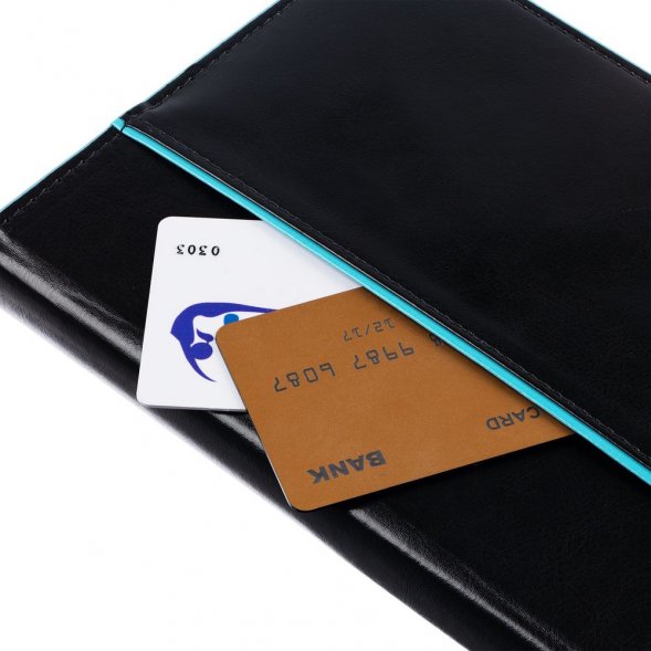 Ежедневник Alanis, недатированный, черный c голубым 