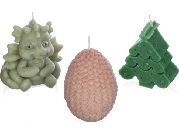 Свечи на подставке Дракон, яйцо дракона, елочка 