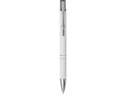 Шариковая кнопочная ручка Moneta с матовым антискользящим покрытием, белый