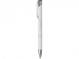 Шариковая кнопочная ручка Moneta с матовым антискользящим покрытием, белый