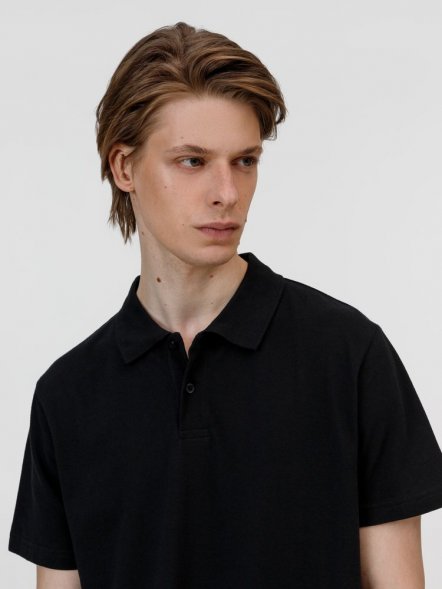 Рубашка поло унисекс Pulse, черная 