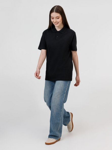 Рубашка поло унисекс Pulse, черная 