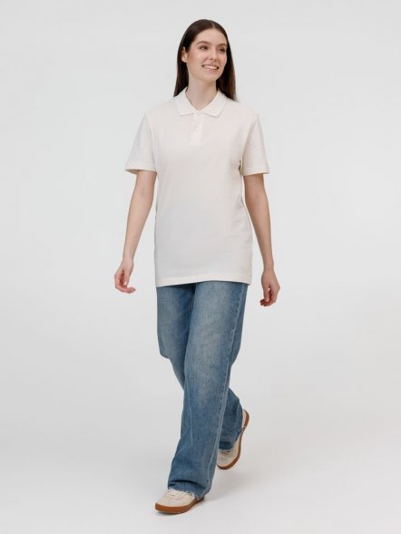 Рубашка поло унисекс Pulse, молочно-белая 