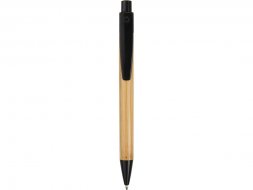 Ручка шариковая Borneo из бамбука, черный, черные чернила