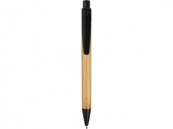 Ручка шариковая Borneo из бамбука, черный, черные чернила 