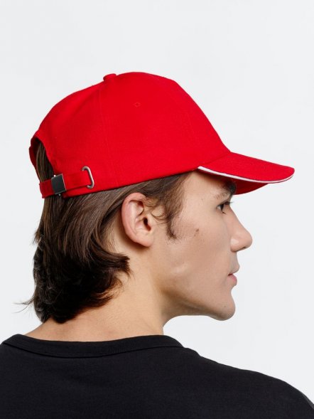 Бейсболка Long Beach, красная с белым 