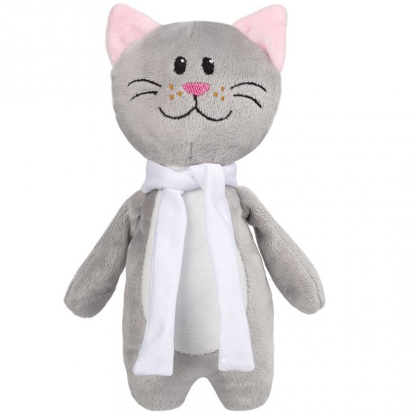 Мягкая игрушка Beastie Toys, котик с белым шарфом 