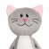 Мягкая игрушка Beastie Toys, котик с белым шарфом 