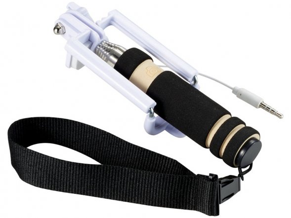 Мини селфи палка со шнурочком, черный 