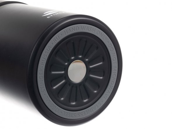 Термос ланч-бокс Stinger, 1,7 л, широкий, сталь, чёрный, три контейнера, 16,1 x 14,9 x 21,5 