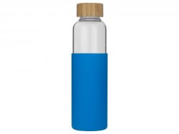 Бутылка для воды стеклянная Refine, в чехле, 550 мл, голубой