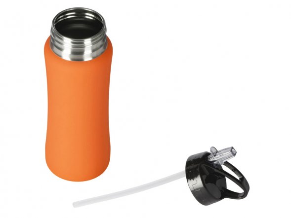 Бутылка для воды Bottle C1, сталь, soft touch, 600 мл, оранжевый 