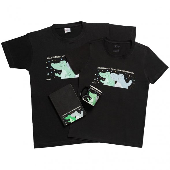 Футболка женская «Крокодилобегемоты», черная 