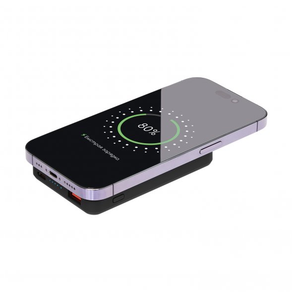 Внешний аккумулятор Largo PD 5000mAh с функцией беспроводной зарядки 15W, черный 