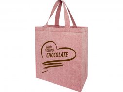 Pheebs, эко-сумка из переработанного хлопка, плотность 150 г/м2, красный меланж