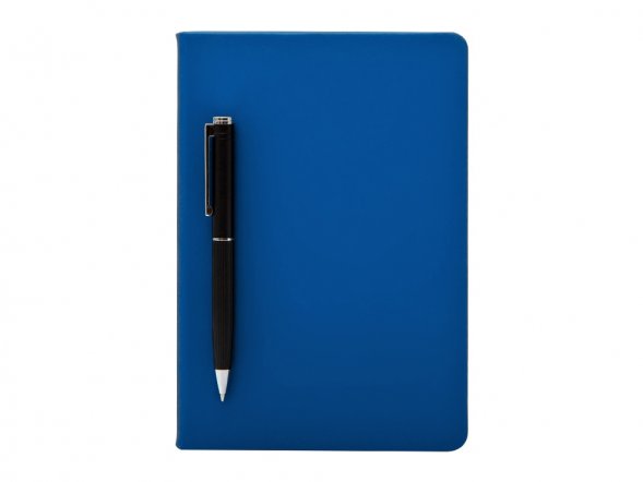 Бизнес-блокнот С3 софт-тач с магнитом, твердая обложка, 128 листов, синий 