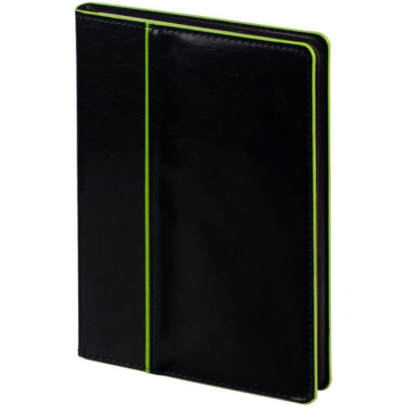 Ежедневник Alanis, недатированный, черный c зеленым 