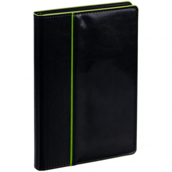Ежедневник Alanis, недатированный, черный c зеленым 