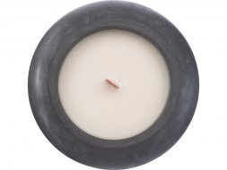 Круглая свечка в бетоне, фитиль дерево, ouw wood