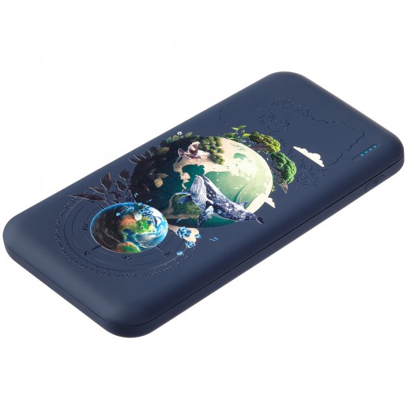 Внешний аккумулятор с подсветкой Luce 10000 mAh, синий 