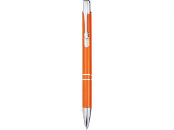 Алюминиевая шариковая кнопочная ручка Moneta, черные чернила, оранжевый 