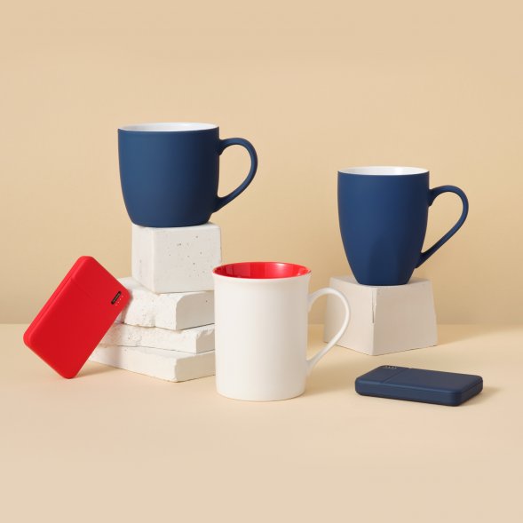 Керамическая кружка Astra, белый/красный 