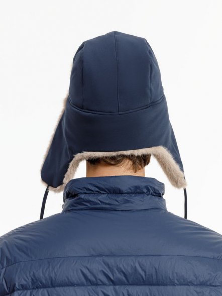 Шапка-ушанка Wasa, темно-синяя 