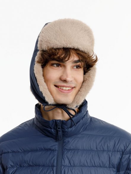 Шапка-ушанка Wasa, темно-синяя 