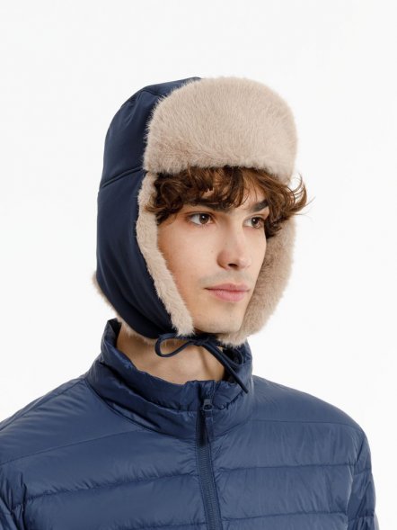 Шапка-ушанка Wasa, темно-синяя 