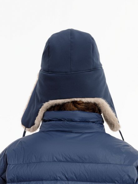 Шапка-ушанка Wasa, темно-синяя 